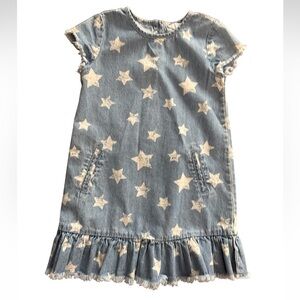 Guess Kids Denim Dress with Star Pattern-Size 4T